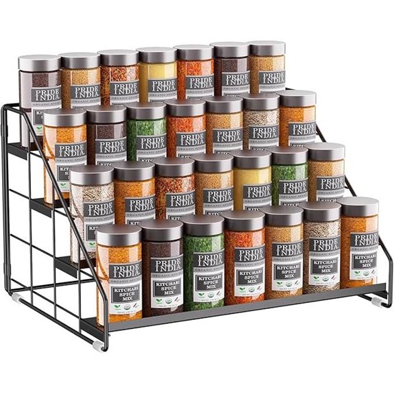adjustable four tier spice organizer