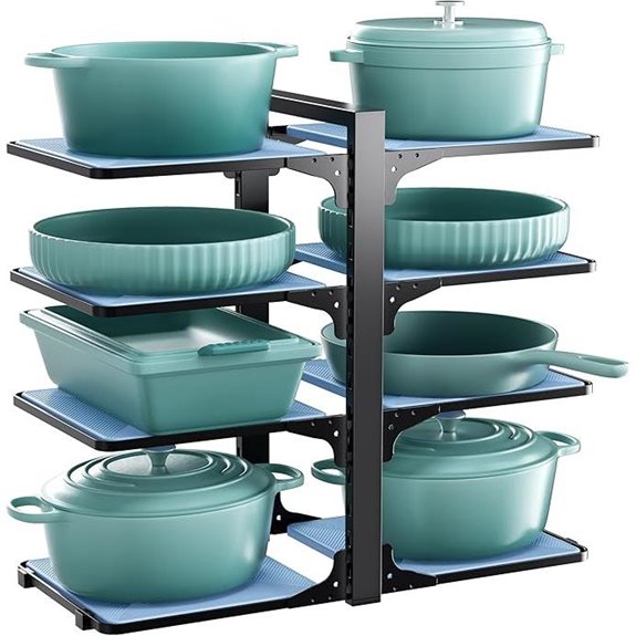 LAMU Adjustable Pot and Pan Organizer Rack