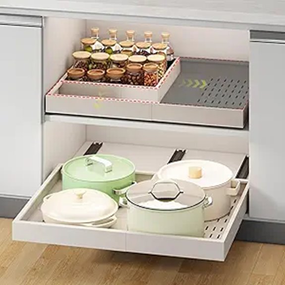 Pull Out Cabinet Organizer Adjustable No Drill