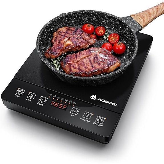 Portable Induction Cooktop with 20 Temp & Power Levels