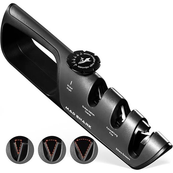 MAD SHARK Adjustable Knife Sharpener with Scissors