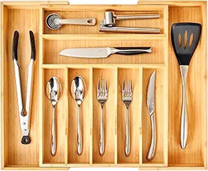 Umilife Expandable Kitchen Silverware Drawer Organizer