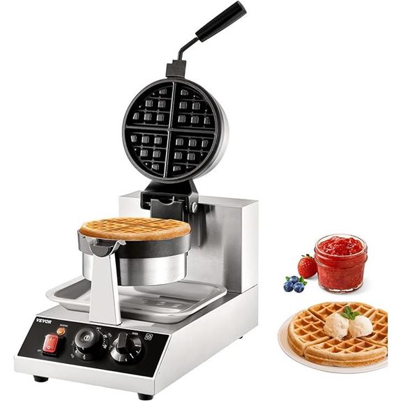 VEVOR Commercial Waffle Maker with Temp & Time Control