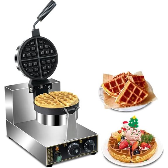Commercial Belgian Waffle Maker with Temp & Time Control