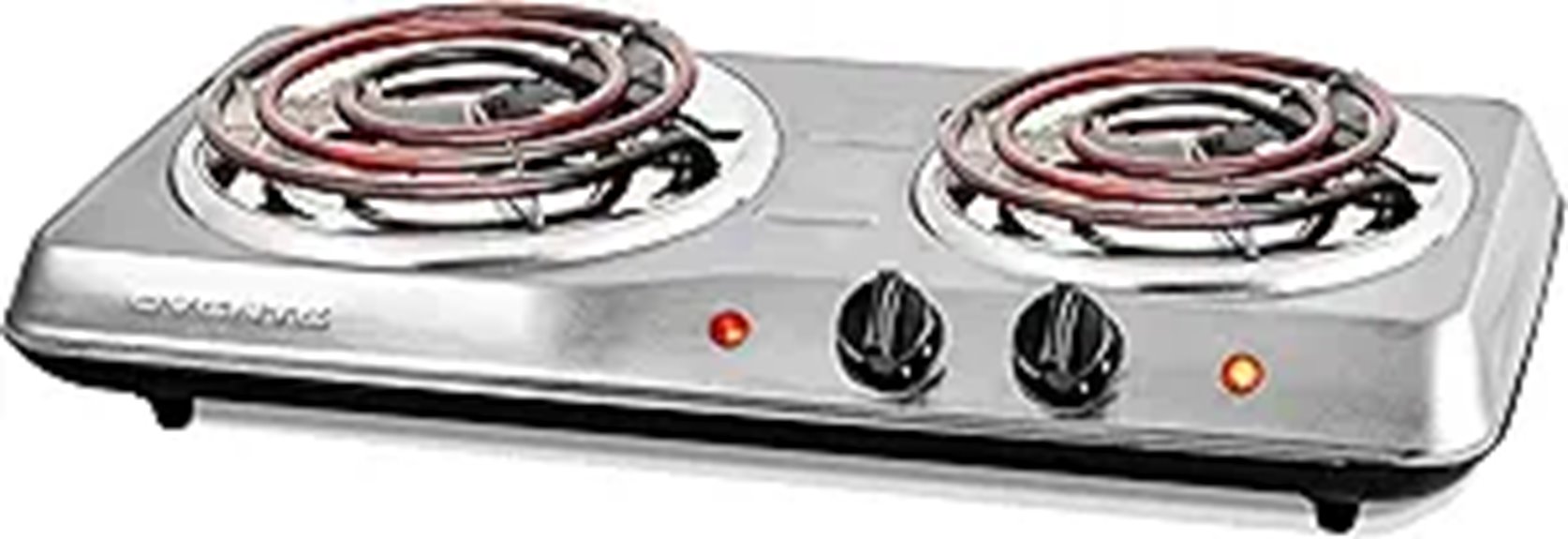 OVENTE Double Burner Cooktop with Adjustable Temperature