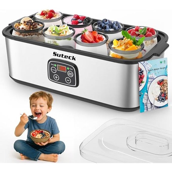 Suteck Yogurt Maker with Adjustable Temp & 8 Glass Jars