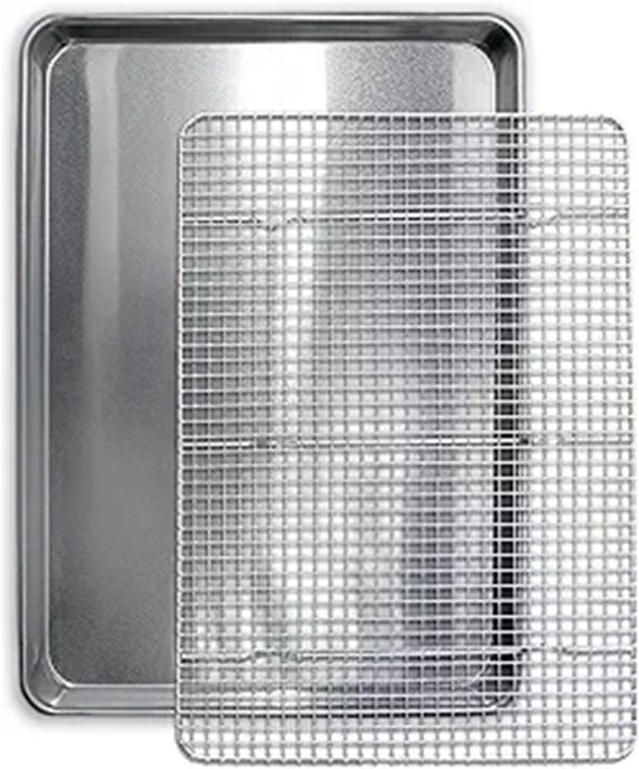 Commercial Aluminum Cookie Sheet & Rack Set