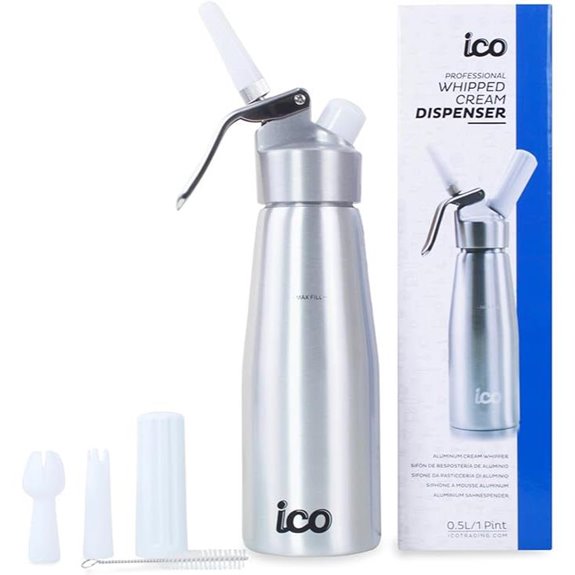 ICO Aluminum Whipped Cream Dispenser for Desserts