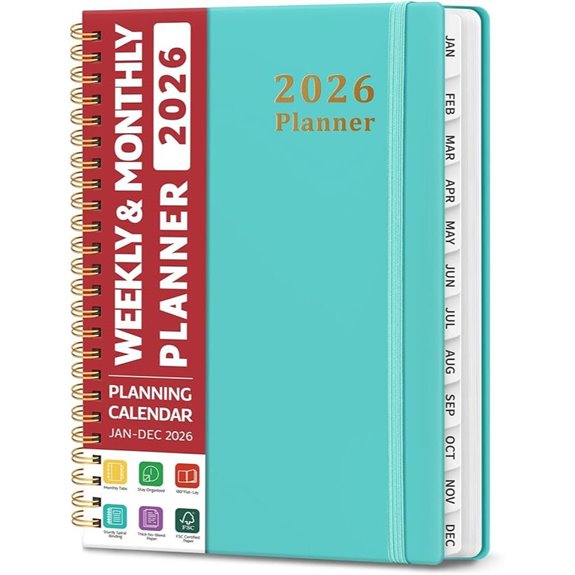 aquamarine spiral pocket planner