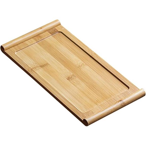 Bamboo Tea Serving Tray with Scroll Design