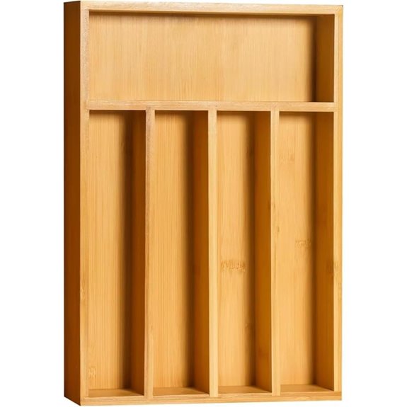 Utopia Kitchen Bamboo Silverware Drawer Organizer
