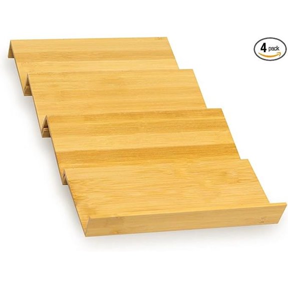 Bamboo Spice Rack Drawer Organizer (4-Pack)