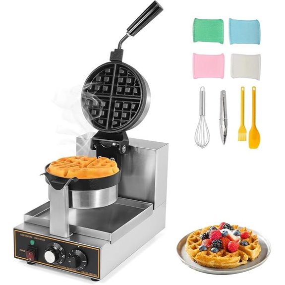 WICHEMI Commercial Belgian Waffle Maker with Flip Function