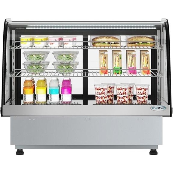 KoolMore 34 Black Countertop Bakery Display Refrigerator