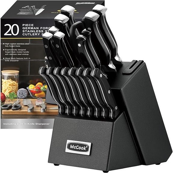 McCook Black German Stainless Steel Knife Set
