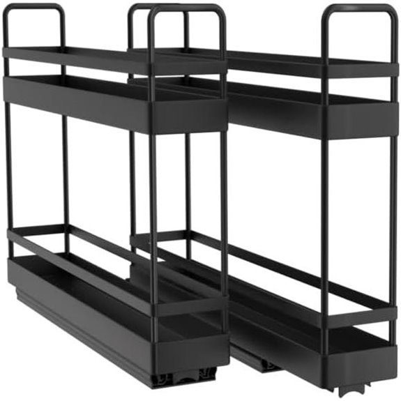 Finnhomy Pull-Out Spice Racks 2 Pack Black