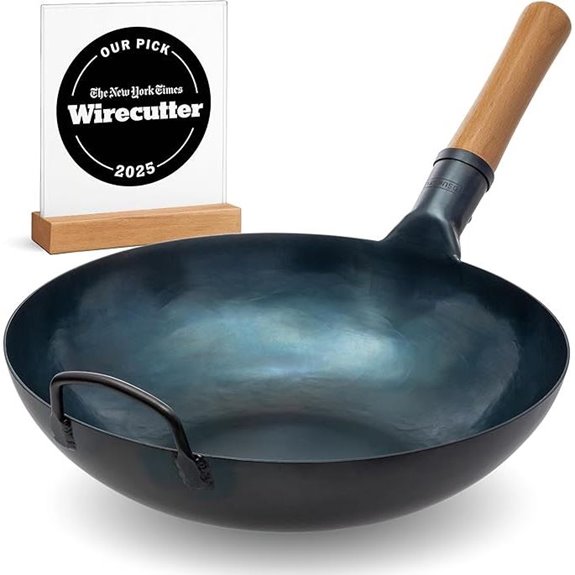 YOSUKATA 13.5” Blue Carbon Steel Wok Pan