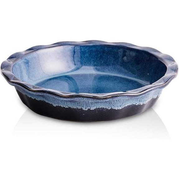 KOOV 9-Inch Blue Ceramic Pie Dish