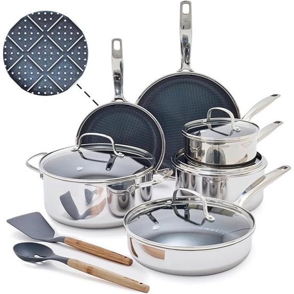 Blue Diamond 12-Piece Nonstick Stainless Steel Cookware