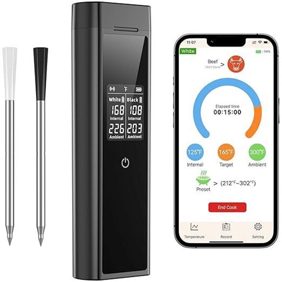 Smart Wireless Meat Thermometer with Bluetooth and Probes