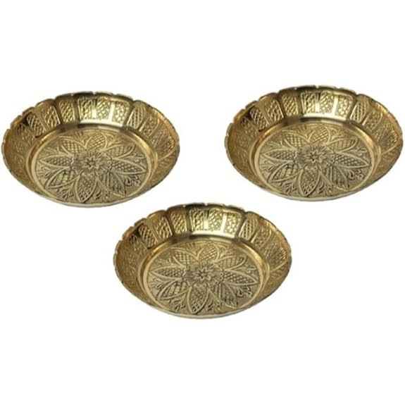 Nakshi Brass Pooja Plate Set (3 Pieces 4)