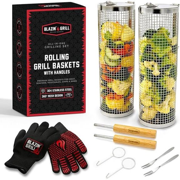 Blazin' Grill Rolling Basket & Smoker Accessories