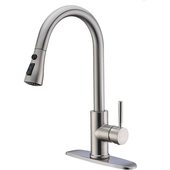 WEWE Brushed Nickel Pull-Out Kitchen Faucet
