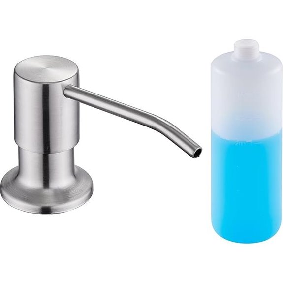 Brushed Nickel Sink Soap Dispenser with 13 oz Bottle