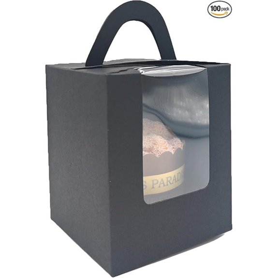 100-Set Clear Window Cupcake Boxes Bulk