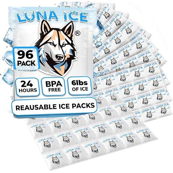 LUNA ICE Dry Ice Packs 96 Bulk Gel Bricks