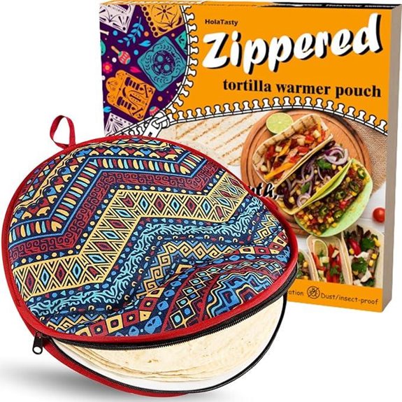 Zippered Tortilla Warmer Pouch for 10 Burritos