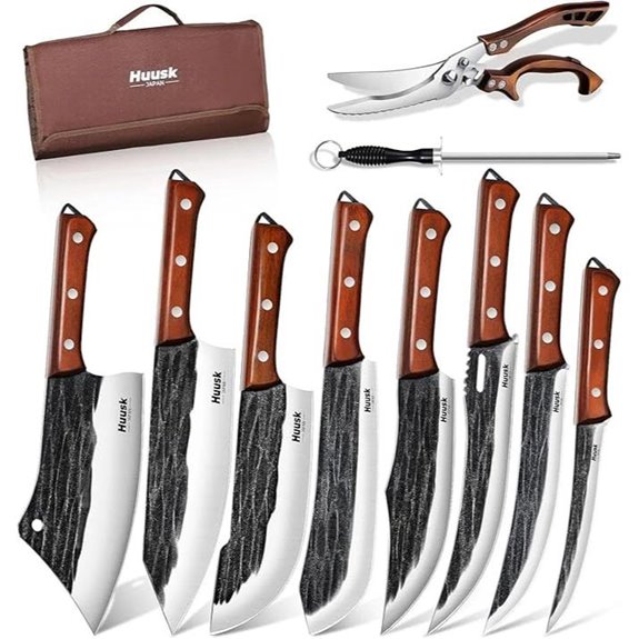Huusk Butcher Knife Set with Carry Bag