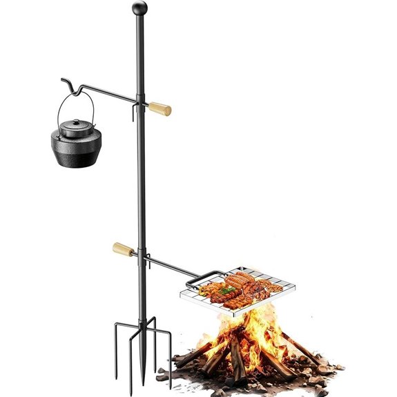 Campfire Grill Grate with Swivel Handle for Camping