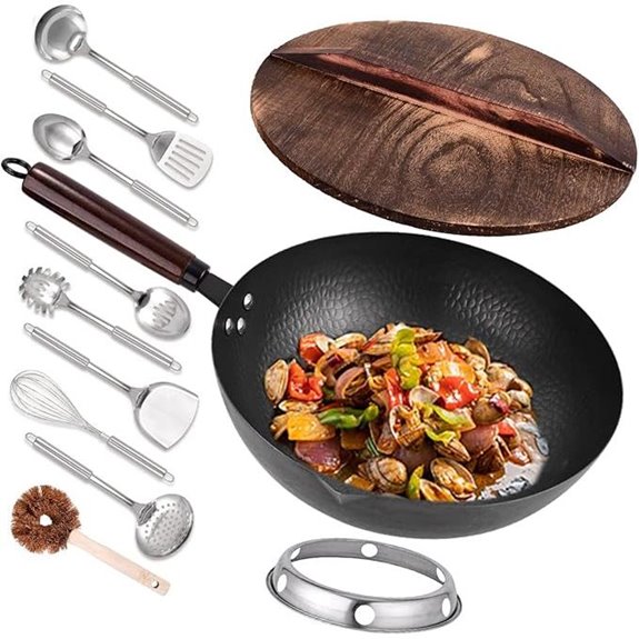 12.8 Carbon Steel Wok with Accessories