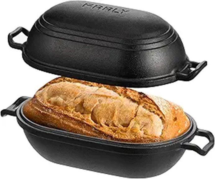 Cast Iron Loaf Pan with Lid for Baking
