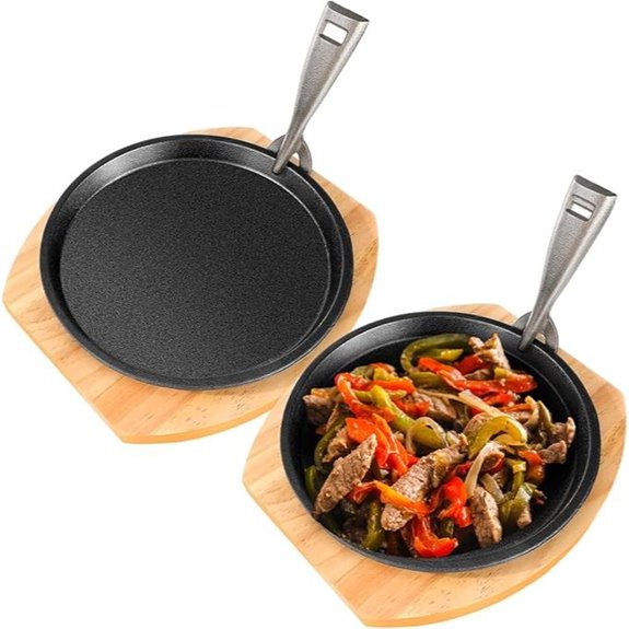 Mimorou 2-Piece 10.3-Inch Cast Iron Fajita Set