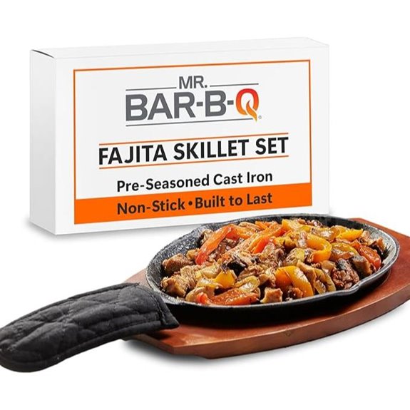 Mr. Bar-B-Q Cast Iron Fajita Skillet Set