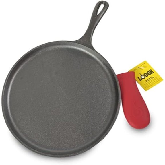 Lodge Cast Iron Griddle and Hot Handle Holder 10.5 Black/Red