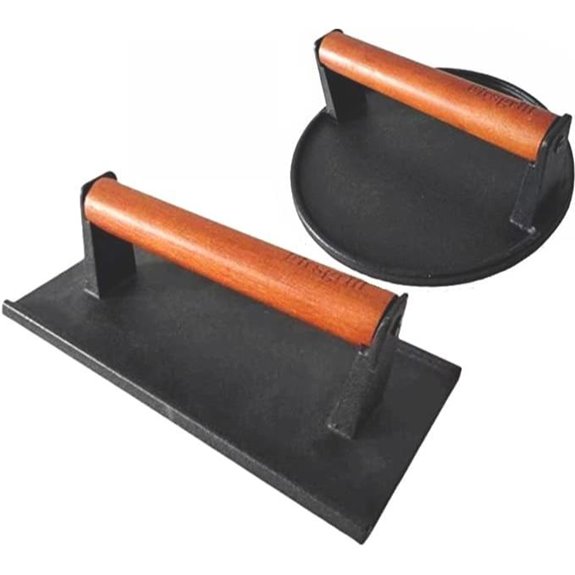 Firsgrill Cast Iron Grill Presses with Wood Handles