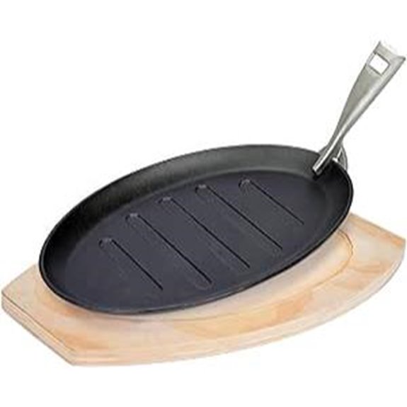 Cast Iron Skillet Set with Wooden Base