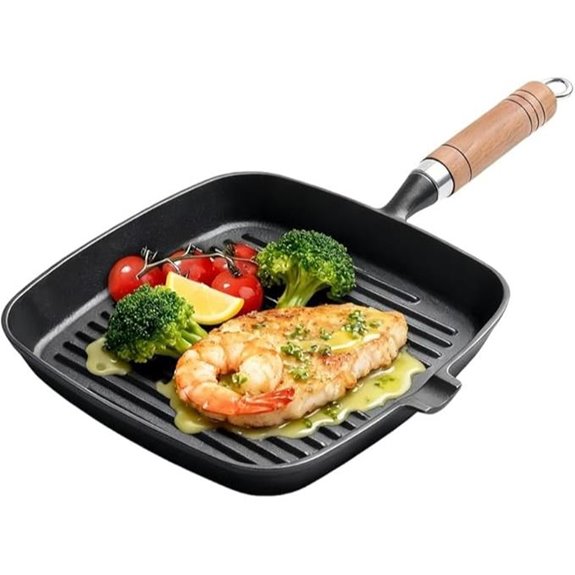 8.6 Cast Iron Grill Pan for Stove Top