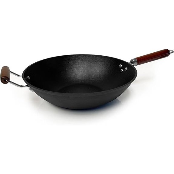 21st & Main Cast Iron Wok with Wooden Handle