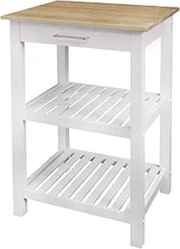 Casual Sunrise Kitchen Island with Solid Hardwood Top