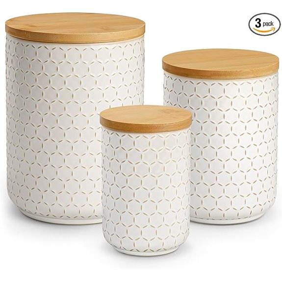 Malacasa Ceramic Canisters Set with Airtight Lids