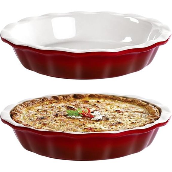 Lareina 9-Inch Ceramic Deep Dish Pie Pan Set