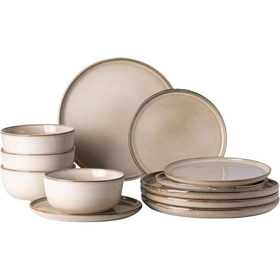 GBHOME 12-Piece Ceramic Dinnerware Set for 4