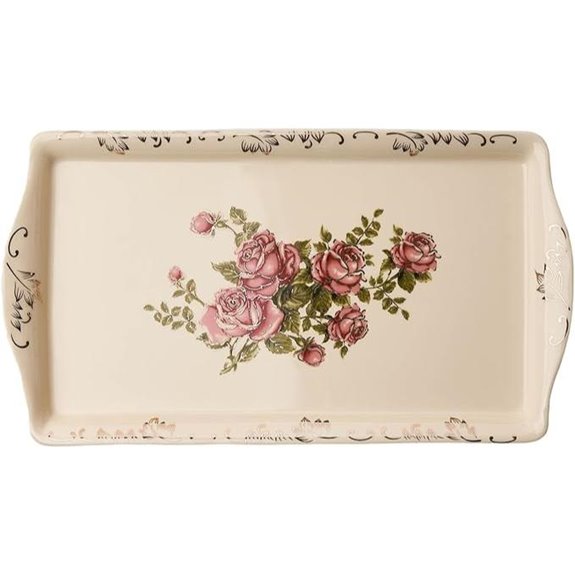 YOLIFE Ceramic Rose Serving Tray