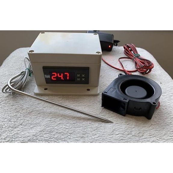 Charcoal BBQ Grill Temperature Controller with Fan and Timer