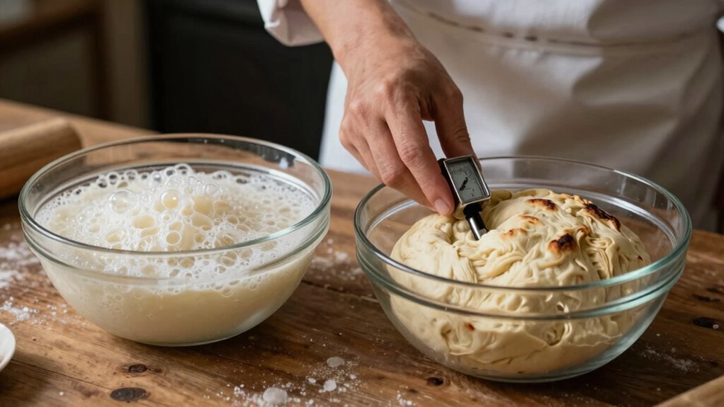 check yeast temperature timing