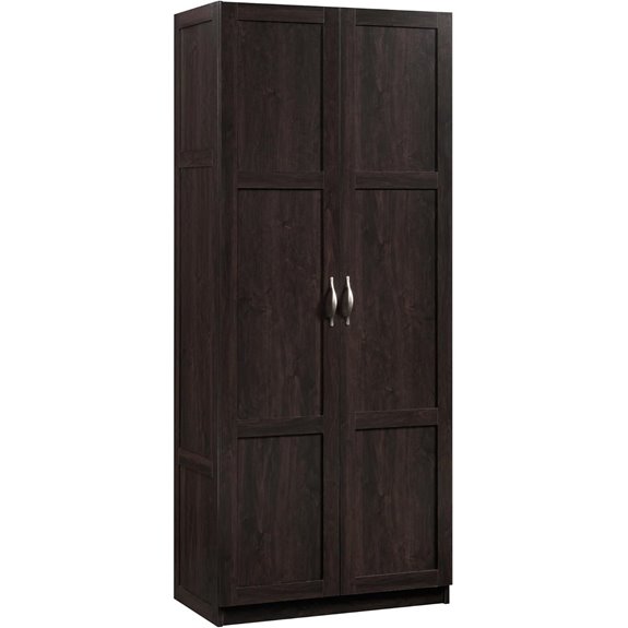 Sauder Storage Cabinet Cinnamon Cherry Finish